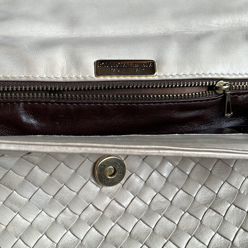 Bottega Venetta vintage 1980s cream leather woven bag - Picture 7 of 11